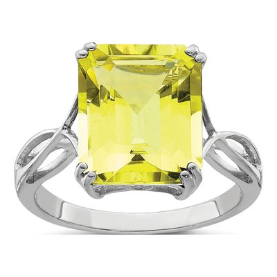Sterling Silver Lemon Quartz Lemon Ring