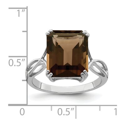 Sterling Silver Smoky Quartz Octagon Ring | 5.4 ct – view 4