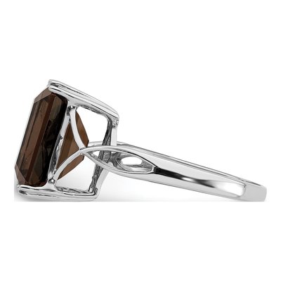 Sterling Silver Smoky Quartz Octagon Ring | 5.4 ct – view 5