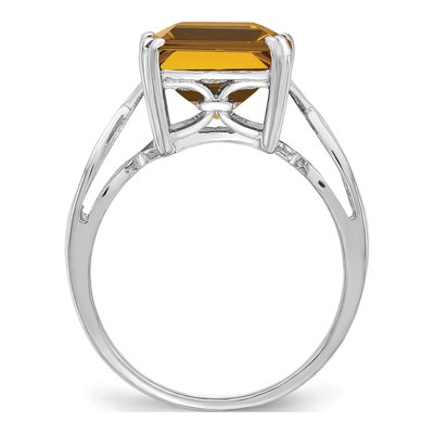 Sterling Silver Whiskey Quartz Whiskey Octagon Ring – view 3