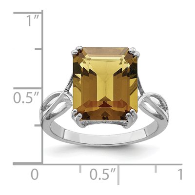 Sterling Silver Whiskey Quartz Whiskey Octagon Ring – view 4
