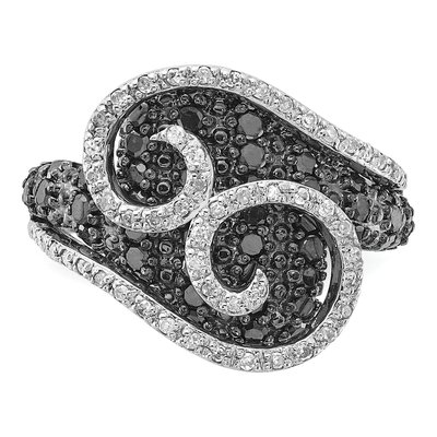 Sterling Silver 1 ct tw Diamond Swirl Ring – view 4