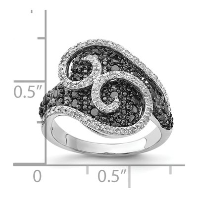 Sterling Silver 1 ct tw Diamond Swirl Ring – view 5