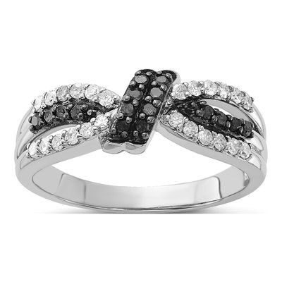Sterling Silver 0.32 ct tw Diamond Knot Ring