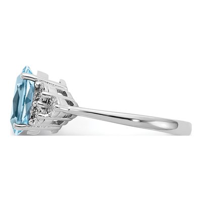 Sterling Silver Sky Blue Topaz & Diamond Ring – view 4