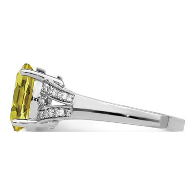 Sterling Silver 1/10 ct tw Lemon Quartz & Diamond Lemon Ring – view 5