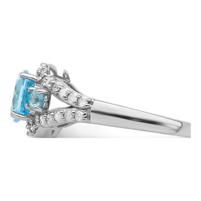 Sterling Silver 0.42 ct tw Sky Blue Topaz & Diamond Ring – view 4
