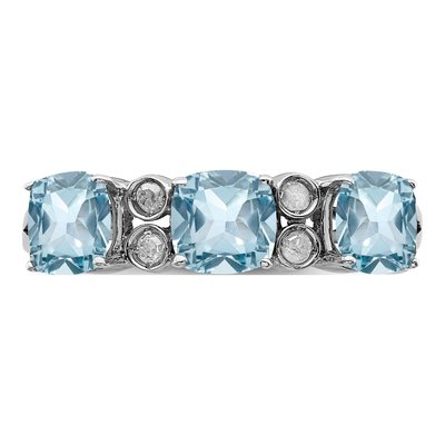 Sterling Silver 1/10 ct tw Sky Blue Topaz & Diamond Ring – view 4