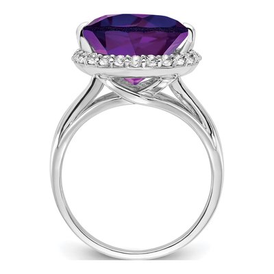 Sterling Silver Amethyst & White Topaz Ring – view 2