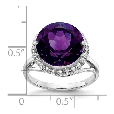 Sterling Silver Amethyst & White Topaz Ring – view 3