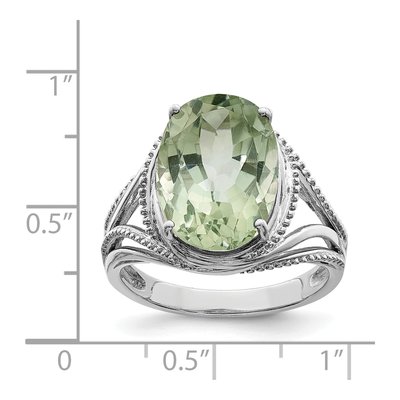 Sterling Silver Green Quartz Oval Ring – view 3