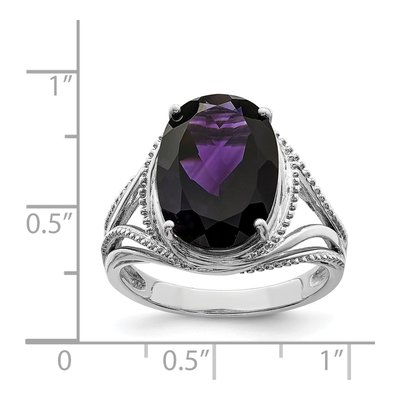 Sterling Silver Amethyst Oval Ring – view 4