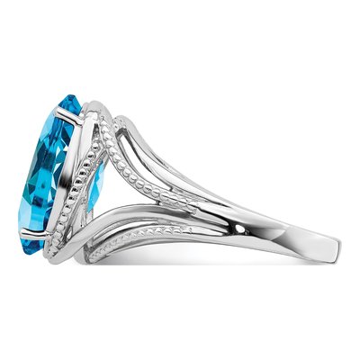 Sterling Silver Swiss Blue Topaz Oval Ring – view 5