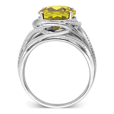 Sterling Silver Lemon Quartz Oval Lemon Ring – view 2