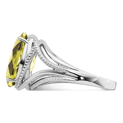 Sterling Silver Lemon Quartz Oval Lemon Ring – view 4