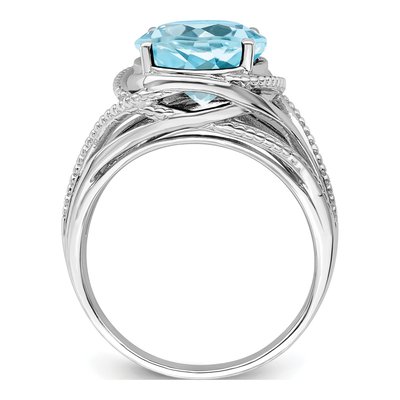 Sterling Silver Sky Blue Topaz Ring – view 3