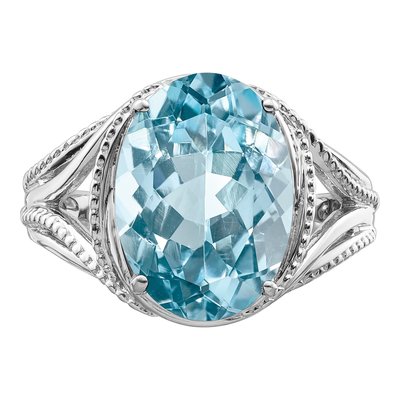 Sterling Silver Sky Blue Topaz Ring – view 6