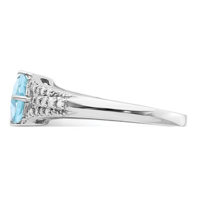 Sterling Silver 0.18 ct tw Sky Blue Topaz & Diamond Ring – view 4