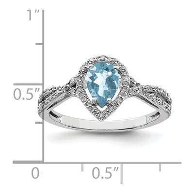 Sterling Silver 0.19 ct tw Sky Blue Topaz & Diamond Ring – view 4