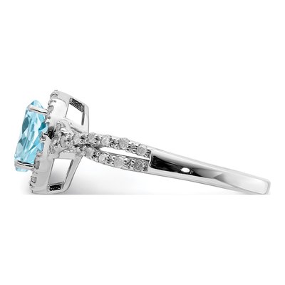 Sterling Silver 0.19 ct tw Sky Blue Topaz & Diamond Ring – view 5