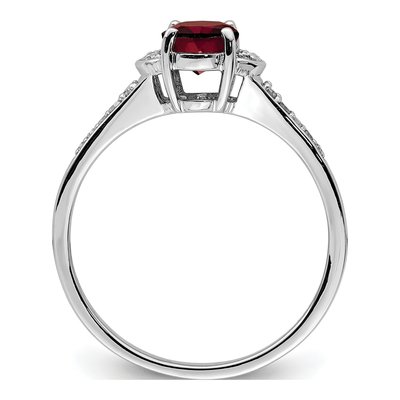 Sterling Silver 1/10 ct tw Garnet & Diamond Ring – view 3