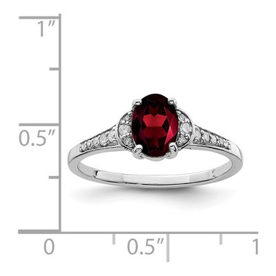 Sterling Silver 1/10 ct tw Garnet & Diamond Ring – view 4