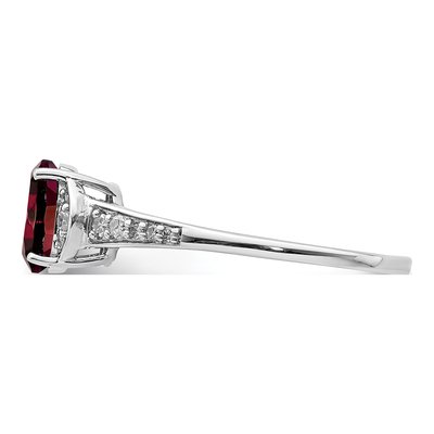Sterling Silver 1/10 ct tw Garnet & Diamond Ring – view 5