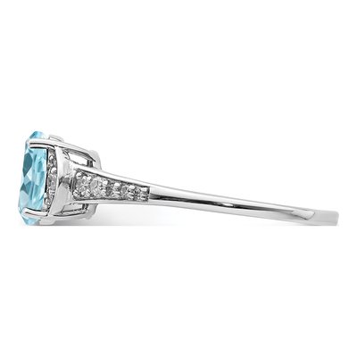 Sterling Silver 1/10 ct tw Sky Blue Topaz & Diamond Ring – view 4