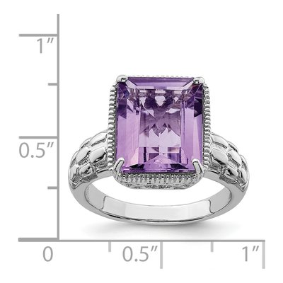 Sterling Silver Amethyst Octagon Ring – view 3