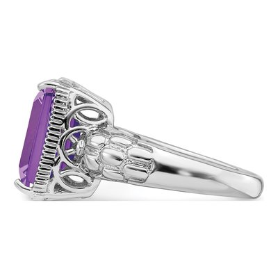 Sterling Silver Amethyst Octagon Ring – view 4