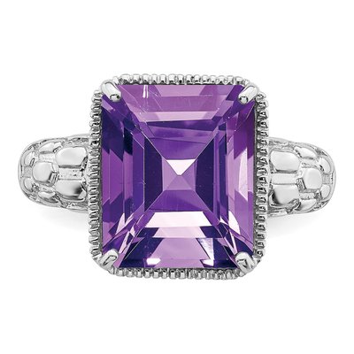 Sterling Silver Amethyst Octagon Ring – view 5