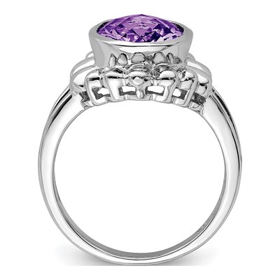 Sterling Silver Amethyst Oval Ring – view 2