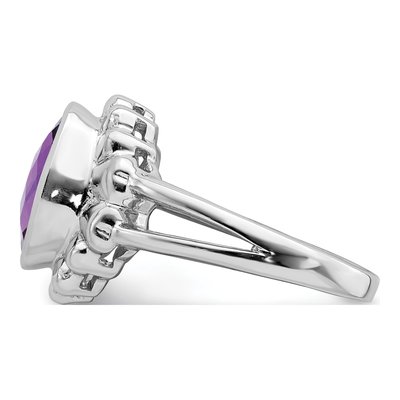 Sterling Silver Amethyst Oval Ring – view 4