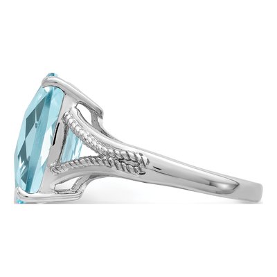 Sterling Silver Sky Blue Topaz Checker-Cut Ring – view 5