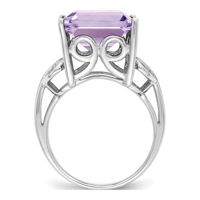 Sterling Silver Rose de France Amethyst Ring – view 2