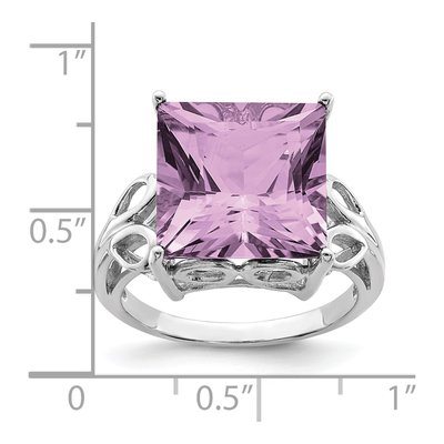 Sterling Silver Rose de France Amethyst Ring – view 3