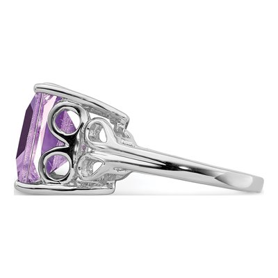 Sterling Silver Rose de France Amethyst Ring – view 4