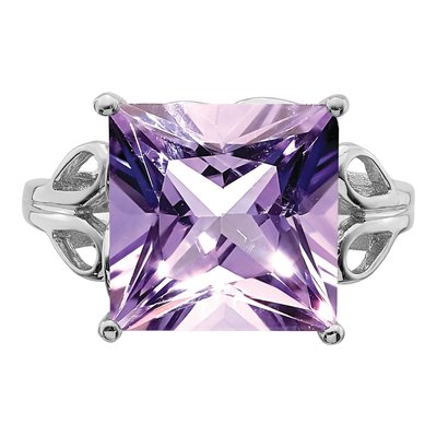 Sterling Silver Rose de France Amethyst Ring – view 5