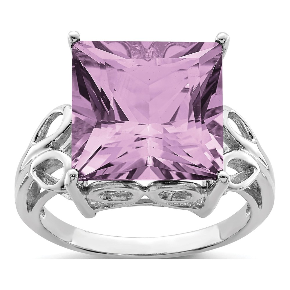 Sterling Silver Rose de France Amethyst Ring