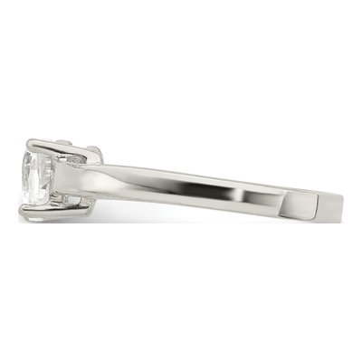 Sterling Silver CZ Heart Solitaire Ring – view 5