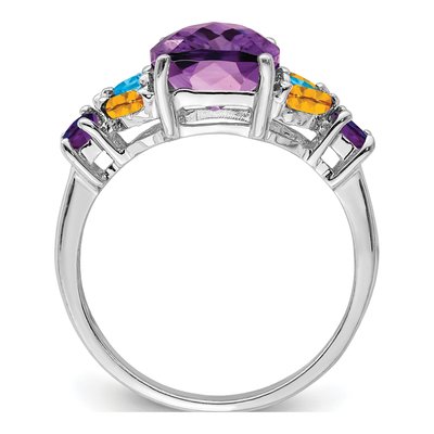 Sterling Silver Amethyst & Citrine Ring – view 3
