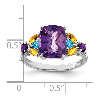 Sterling Silver Amethyst & Citrine Ring – view 4