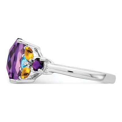 Sterling Silver Amethyst & Citrine Ring – view 5