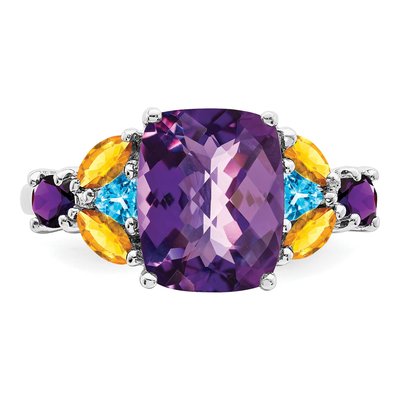 Sterling Silver Amethyst & Citrine Ring – view 6