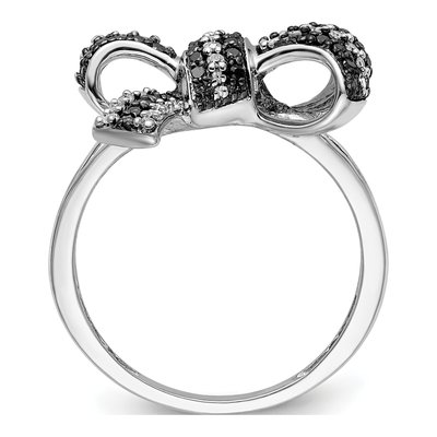 Sterling Silver 1/3 ct tw Diamond Bow Ring – view 3