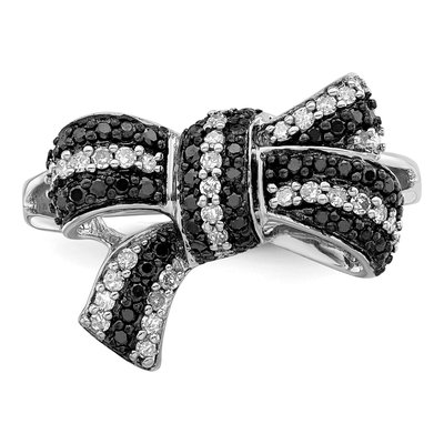 Sterling Silver 1/3 ct tw Diamond Bow Ring – view 5