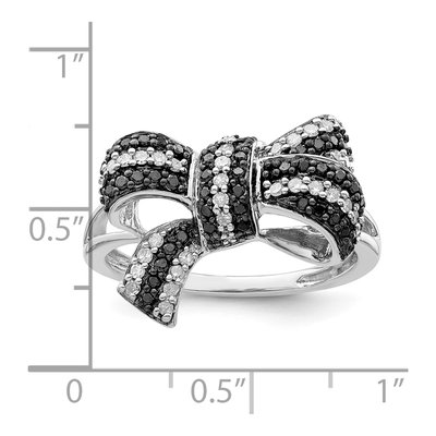 Sterling Silver 1/3 ct tw Diamond Bow Ring – view 6