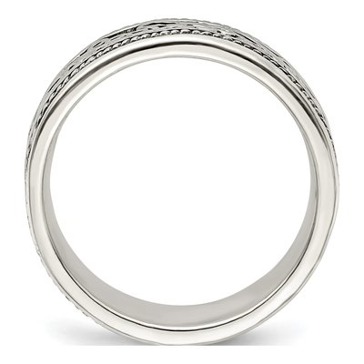 Sterling Silver 9mm Antiqued Women Band – view 3