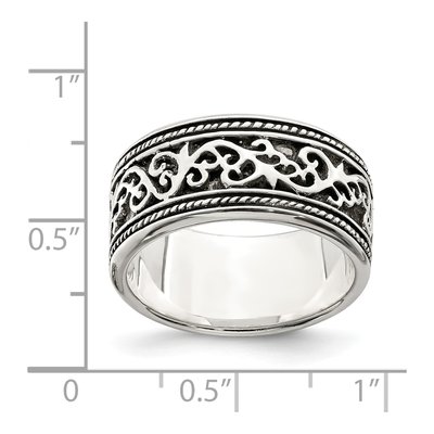 Sterling Silver 9mm Antiqued Women Band – view 4