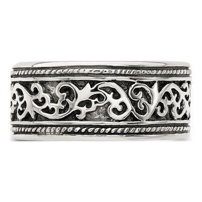 Sterling Silver 9mm Antiqued Women Band – view 5